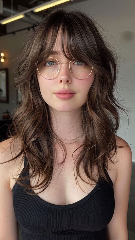 22 Options for Women with Small Foreheads Face Framing And Bangs, Curtain Bangs To Cover Forehead, Wispy Layers With Bangs, Long Bangs Side Part Layered Hairstyles, Long Hair Bangs Square Face, Bangstyle Hair Long Big Forehead, Long Round Face Haircut, Curtain Bangs For Short Forehead, Small Forehead With Bangs