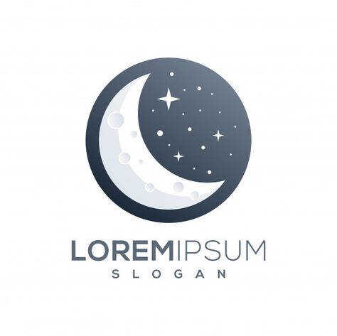 Awesome moon logo design | Premium Vector #Freepik #vector #logo #design #star #logo-design Moon Logo Design, Sky Logo, Planet Logo, Dream Logo, Star Logo Design, Moon Vector, Typographic Logo Design, Moon Logo, Photography Logo Design