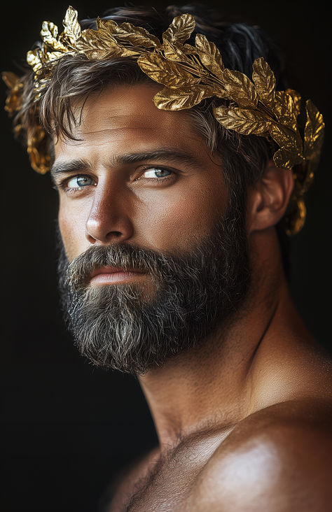 A timeless visage, crowned with golden laurels, whispering tales of valor and honor. Golden Laurel Crown, Laurel Aesthetic, Laurel Wreath Crown, Wreath Crown, Laurel Crown, Crown Aesthetic, Laurel Wreath, Ancient History, Wreath