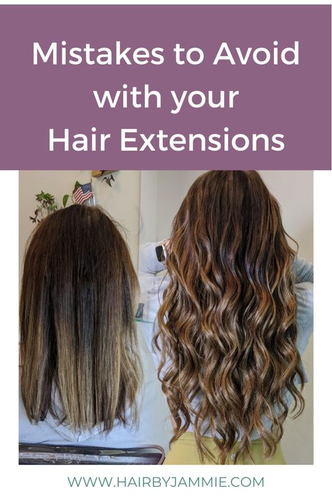 Hair Extension Tips And Tricks, Hair Extensions Tutorial, Sew In Extensions, Hair Extension Care, Hair Extensions Before And After, Haircare Tips, Sew In Hair Extensions, Hair Mistakes, Hair Extensions For Short Hair