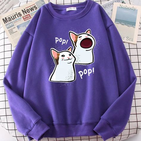 Pop Cat Sweatshirt Pop Cat, Cat Presents, Cat Dad Gifts, Cat Themed Gifts, Cat Sweatshirt, Unique Cats, Funny Sweatshirts, For Cats, Cat Mom