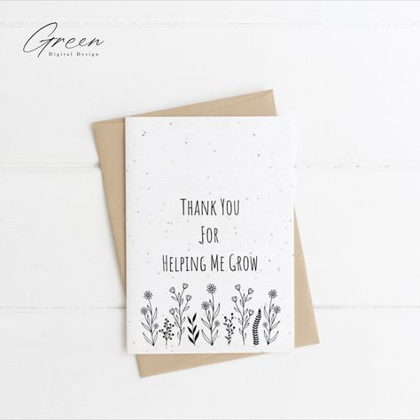 Thank You Quotes For Mentor, Thank You For Helping Me Grow, Thanks For Helping Me Grow, Doodle Design, Class Decor, Thank You Quotes, Thank You Greetings, Watercolor Ideas, Class Decoration