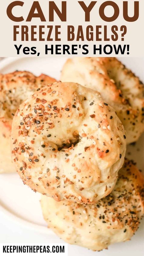 Freezer Breakfast Bagels, How To Freeze Bagels, What To Do With Bagels, Diy Bagels, Panera Bagels, Types Of Bagels, Healthy Bagel, Blueberry Bagel, Bagel Breakfast Sandwich