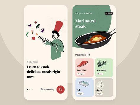 Interaktives Design, Ui Design Mobile, Ui Ux 디자인, Recipe App, App Design Layout, Ux App Design, Mobile App Design Inspiration, App Interface Design, App Design Inspiration