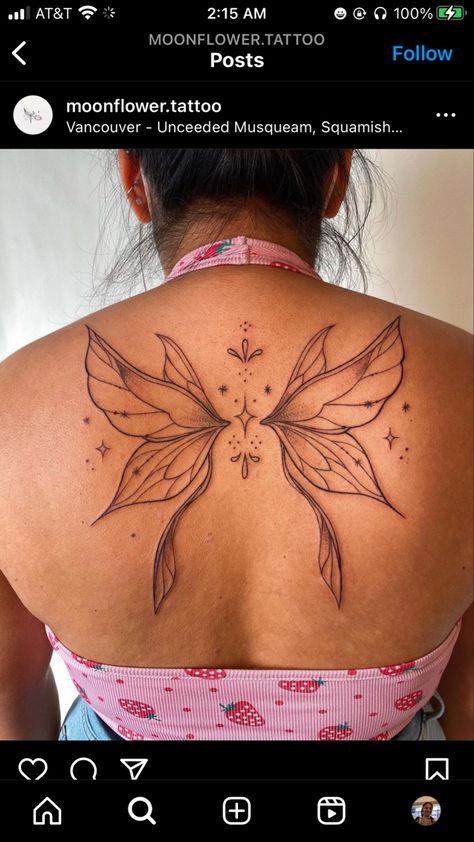 Fairy Wing Tattoos, Wing Tattoos On Back, Aries Tattoos, Aries Tattoo, Spine Tattoos For Women, Gorgeous Tattoos, Dainty Tattoos, Spine Tattoos, Subtle Tattoos