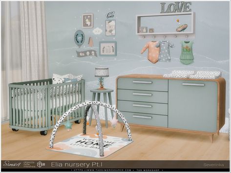 Baby Room Set, Living Room Sims 4, Nursery Changing Table, Decor For Nursery, Resource Furniture, Sims 4 Tsr, Sims Baby, Sims 4 Bedroom, Japandi Living