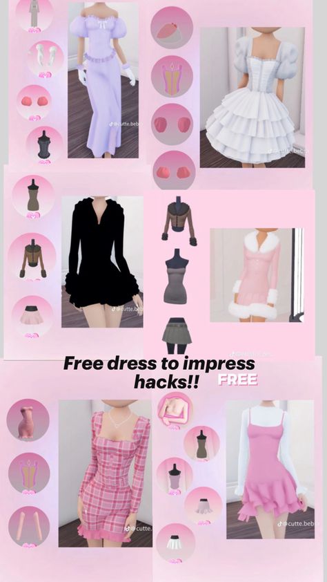 Free hacks (not vip I don’t think😊) Duo Dress, Fancy Dress Code, Vip Dress, Cute Hairstyles For School, First Date Outfits, Outfits 2000s, Aesthetic Roblox Royale High Outfits, Birthday Gifts For Teens, Combo Dress