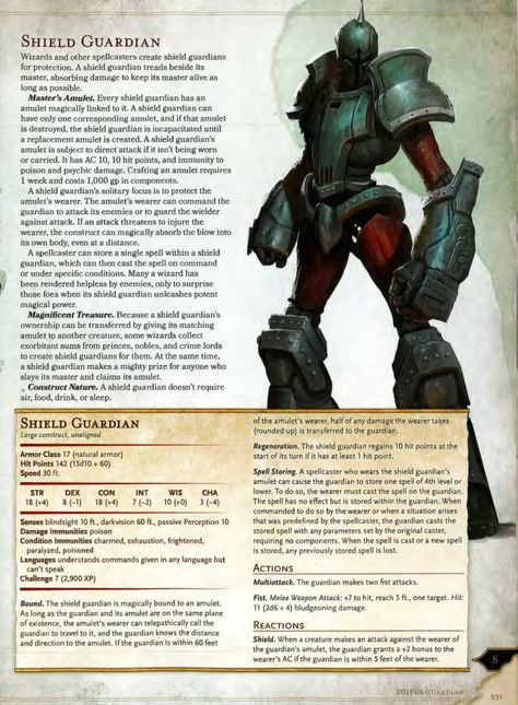 Shield Guardian 5e Shield Guardian, Dungeons And Dragons Races, Monster Manual, Dnd Stats, Dungeon Master's Guide, Dnd Classes, Dungeons And Dragons 5e, Writing Fantasy, Dnd 5e Homebrew