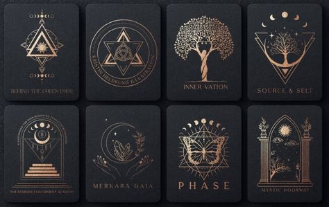 Mystical Logo Design, Mysticism Design, Esoteric Art Mystic, Sacred Geometry Logo, Black Poker Cards Wallpaper, Mystical Logo, Esoteric Logo, Witchcraft Design, Symbol Logo Design