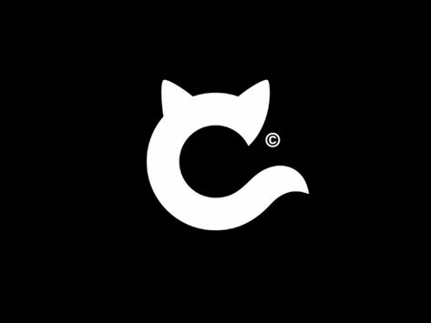 Cat Logos Ideas, Pets Logo Design, Cat Logo Ideas, C Logo Design Ideas, Cat Logo Design Ideas, Cute Cat Logo, Black Cat Logo, Logo Gato, Cat Typography