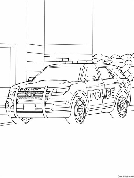 Coloring Page Of A Police Car Check more at https://doodlydo.com/coloring-page-of-a-police-car/ Police Car Drawing, Police Car Coloring Page, Color Sheets, Truck Coloring Pages, Cars Coloring Pages, Chores For Kids, Color Worksheets, Police Car, Car Colors