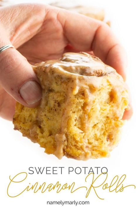 From casseroles to fries, both sweet and savory, sweet potatoes are insanely versatile. With tons of different uses, we could eat them all day, every day and basically never eat the same thing twice! #roundup #recipes #sweetpotato #healthy Sweet Potato Cinnamon Rolls, Potato Cinnamon Rolls, Sweet Potato Dessert, Healthy Cinnamon Rolls, Sweet Potato Cinnamon, Ideas For Breakfast, High Protein Desserts, Sweet Potato Breakfast, Butter Icing