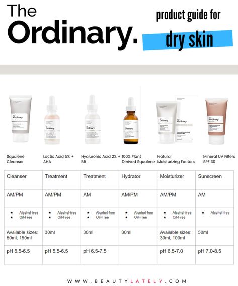 How to Pick The Best The Ordinary Products for Dry Skin The Ordinary For Dry Skin, The Ordinary Skincare Guide, Dry Skin Routine, Haut Routine, The Ordinary Skincare Routine, Skincare Guide, Ordinary Skincare, Dry Skin Care Routine, Oily Skin Care Routine