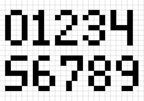 Knitting Numbers - Simple | by Shandeh Perler Beads Numbers, Pixel Art Numbers, Pixel Numbers, Embroidery Numbers, Duplicate Stitch, Crochet Numbers, Cross Stitch Numbers, Unique Cross Stitch, Cross Stitch Tutorial