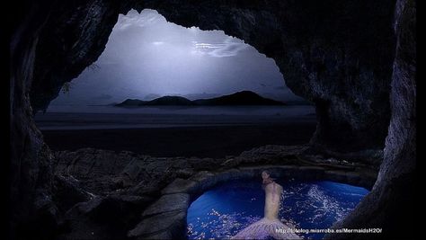 cave opening Mako Island, Irish Coast, Moon Pool, No Ordinary Girl, Realistic Mermaid, Mermaid Pool, Mermaid Moon, H2o Just Add Water, Mermaid Photography