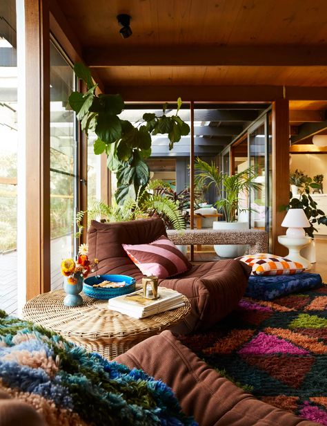 For Sale: Sage And Clare Founder's Merchant Builders Home Earthy Homes, Housing Decor, 70s Inspiration, Cozy Homes, Earthy Home, Maximalist Home, Timber Ceiling, Togo Sofa, Beach Bungalow