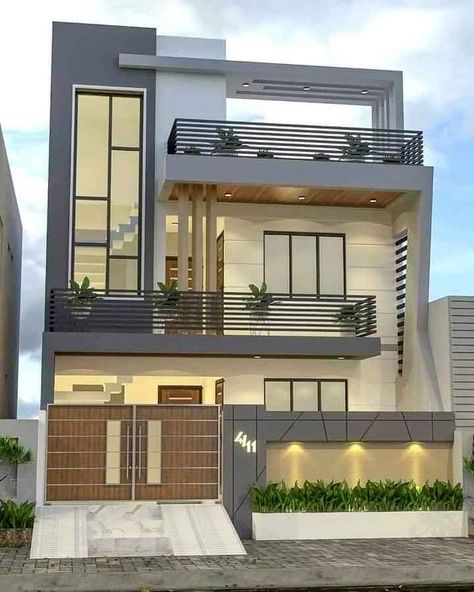 Beautiful Exterior House Facade Design Ideas - Engineering Discoveries 3 Storey House Interior Design, 2 Storey Modern House Design Plans, 3 Storey House Design Modern Architecture, 1 Storey House Design, Rumah Moden, 3 Storey House Design, Pelan Rumah, Eksterior Modern, 2 Storey House Design