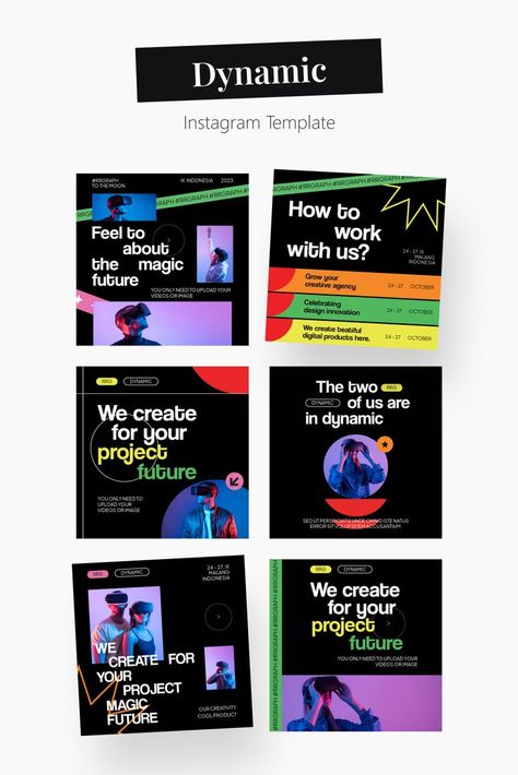 Dynamic Creative Instagram Social Media Template Instagram Branding Template, Instagram Ads Design, Motion Graphics Typography, Facebook Post Design, Banner Design Inspiration, Instagram Banner, Instagram Theme Feed, Canvas Learning, Graphic Design Ads