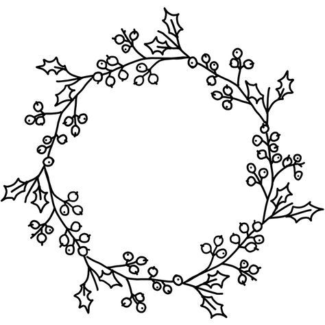 It's Christmas time, and that means a holly jolly good time! Pen And Ink Christmas Wreath, Embroidery Patterns Christmas Printables, Embroidery Template Christmas, Pyrography Christmas Patterns, Holly Drawing, Embroidery Templates Free Printable, Free Christmas Embroidery Patterns, Christmas Line Art, Line Art Christmas