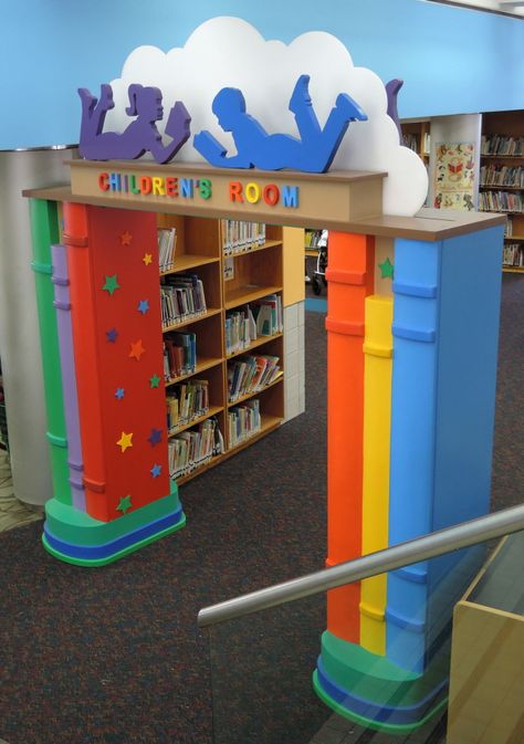 Childrens Library Design by Janice Davis at Coroflot.com School Library Design, Preschool Designs, Daycare Decor, School Building Design, Daycare Design, Children's Library, Book Displays, Kindergarten Design, Childrens Library