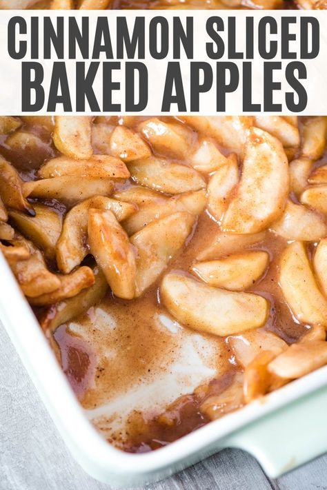 Baked Apples Side Dish, Homemade Apple Slices, Baked Apples With Cinnamon, Cinnamon Apples Recipe, Homemade Baked Apples, Glazed Apples Slices, Glazed Apples, Apple Side Dishes, Scalloped Apples