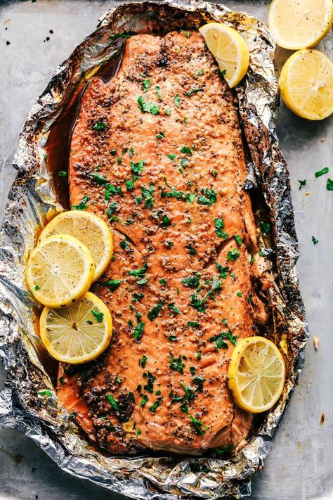 Best Baked Salmon, Salmon Recipes Brown Sugar, Brown Sugar Glazed Salmon, Brown Sugar Salmon, Baked Salmon Recipe, Delicious Salmon Recipes, Best Salmon, Salmon Glaze Recipes, Garlic Butter Salmon