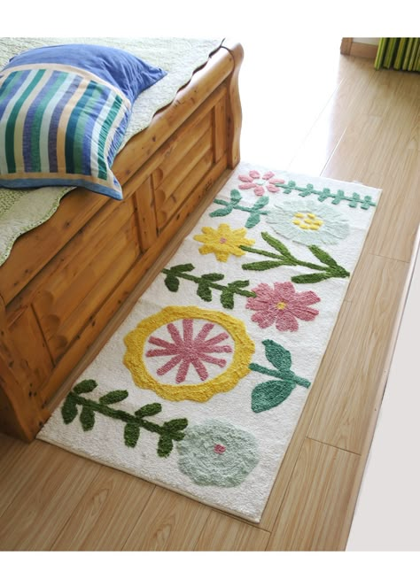 Colorful Room Decor, Punch Needle Patterns, Bathroom Carpet, Living Rugs, Home Carpet, Punch Needle Embroidery, Carpet Mat, Pattern And Decoration, Rug Art