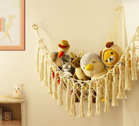 Stuffed Animal Toy Storage Hammock with LED Light-Macrame Jumbo Doll Room Corner Organizer Mesh Decoration-Hanging Storage Nets Kids Bedroom(Beads) Bedroom Beads, Plush Toy Storage, Storage Hammock, Corner Organizer, Stuffed Animal Net, Stuffed Animal Holder, Stuffed Animal Hammock, Toy Net, Hammock Netting