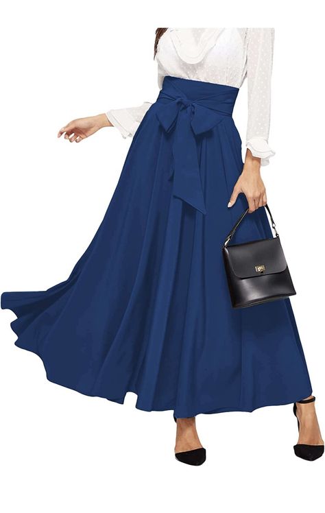 Fun and interesting flowy full skirt Pleated Maxi Skirts, Business Formal Dress, High Waist Skirt, Pleated Maxi Skirt, Elegant Skirt, 90s Dress, Flowing Skirt, Pleated Maxi, Professional Dresses