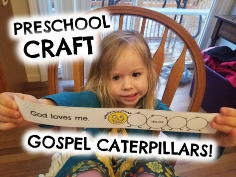 Gospel Caterpillars Preschool Craft Gospel Crafts For Kids, Caterpillars Preschool, Gospel Craft, Gospel Presentation, Caterpillar Preschool, Monumental Vbs, Children Ministry, Multisensory Activities, Preschool Craft