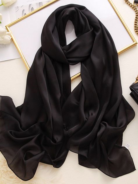 Concert Attire, Shawl Black, Satin Shawl, Plain Scarves, Pashmina Wrap, Winter Typ, Black Shawl, Prom Accessories, Hijab Scarf