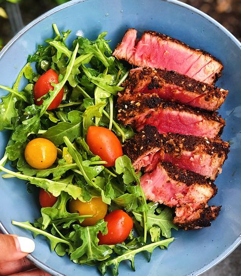 Seared Ahi Tuna Salad — Rockin Meals Ahi Tuna Salad Recipe, Seared Ahi Tuna Salad, Ahi Tuna Salad, Seared Ahi Tuna, Kitchen Moodboard, Seared Ahi, Blackened Seasoning, Making Dinner, Tuna Salad Recipe