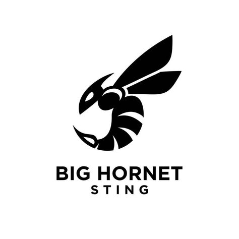 minimal big hornet bee vintage vector premium black logo Hornet Logo Design, Bee Logo Ideas, Hornet Sting, Hive Logo, Hornets Logo, Mascot Ideas, Bee Vector, Logo Bee, Avatar Ang