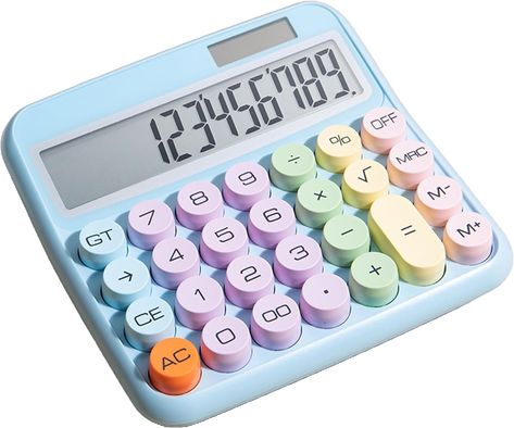 12 Digit Standard Calculator with Large LCD Display,Desktop Calculator Dual,Solar Power and Battery,Desktop Calculator for Office,Home,School,Corner shop,Automatic Sleep(Not Inculde Battery) (Blue): Amazon.co.uk: Stationery & Office Supplies Rose Gold Office, School Equipment, Gold Office, Edc Bag, Corner Shop, Birthday Gift Baskets, Uk Images, Solar Battery, Home School