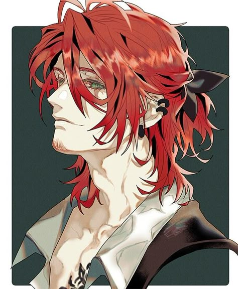 Red Hair Anime Guy, Red Hair Anime, Red Hair Boy, Anime Red Hair, Red Hair Men, 19 Days Characters, Anime Guy, Hair Anime, Character Design Male