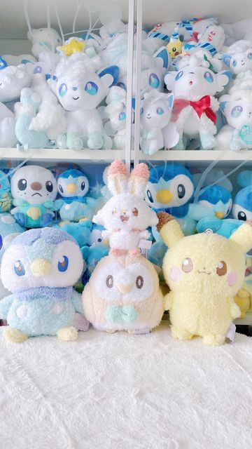 L y n | P e a c h i e ❀ on Instagram: "♡ I may have found my second favorite Pokemon plush line! These cuties are from the Pokepeace series and it features cute, fuzzy, pastel Pokemons! I’m missing Pichu, Espurr, and Milcery here, but still wanted to feature these cuties ʕ•ᴥ•ʔ . . . . #pokemon #pokemoncenter #pokemonfan #pokemonplush #sylveon #plushies #toycollector #pokemontcg #pokemonmaster #eeveelution #toycommunity #japan #pikachu #eevee #nintendo #switch #nintendoswitch #pokemon #pastel #n Cute Pokemon Plushies, Pokemon Plushies Aesthetic, Pokémon Plushies, Pokemon Merch, Kawaii Pikachu, Pokémon Plush, Eevee Plush, Kawaii Pokemon, Pokemon Stuffed Animals