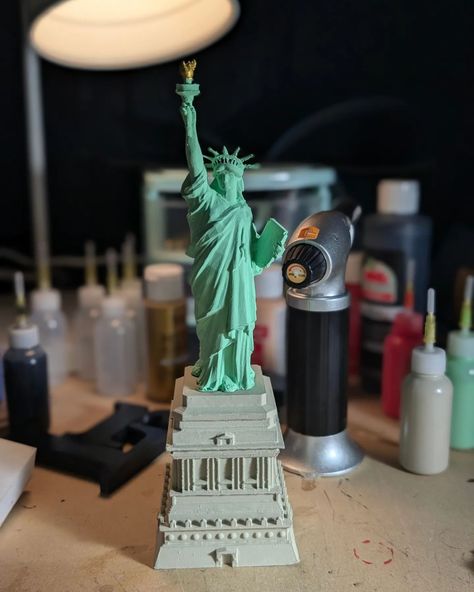 The Statue of Liberty is done! Diy Statue Of Liberty, Statue Of Liberty Torch, Donner Party, Statue Or Liberty, Statue Of Liberty Book, Chappell Statue Of Liberty, Clay Model, The Statue Of Liberty, August 10