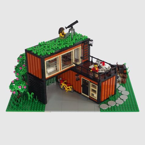 Cool Lego Houses, Lego Cool Ideas, Lego Tiny House, Easy Lego House, Lego House Moc, Lego City Ideas Buildings, Small Lego House, Lego House Instructions, Lego Build Ideas