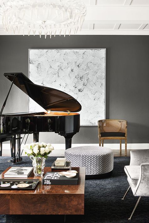 Baby Grand Piano Decor, Grand Piano Decor, Piano Room Design, Grand Piano Living Room, Grand Piano Room, Black Grand Piano, Piano Rooms, Piano Room Decor, Piano Living Rooms