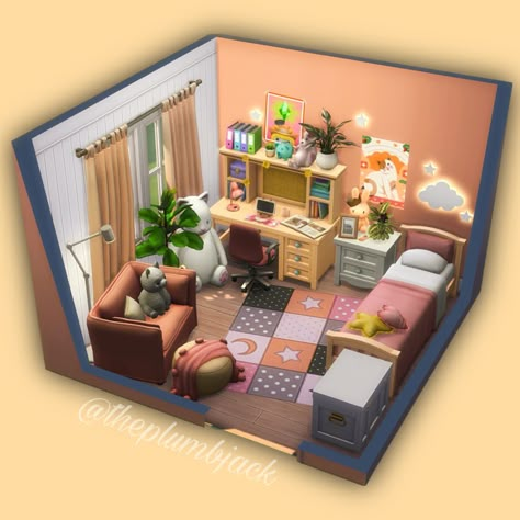 Sims 4 Houses Bedrooms, Small Bedroom Sims 4, Sims Bedroom Base Game, Sims Room Design, Sims 4 Base Game Nursery, Sims Nursery Ideas, Sims 4 Decor Ideas Base Game, Sims 4 Infant Room Ideas, Sims 4 Family Kitchen