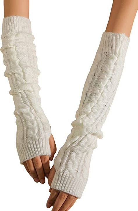 Long Fingerless Gloves, Above Elbow, Seafood Soup, Gloves Design, Amazon Women, Mitten Gloves, Fingerless Gloves, Arm Warmers, Cold Weather