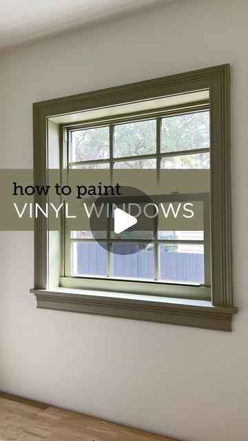 Paint Vinyl Windows, Painting Vinyl Windows, Laundry Room Window, Modern Window Trim, Window Trim Paint, Diy Window Frame, Vinyl Window Trim, Painted Window Frames, Window Frame Decor