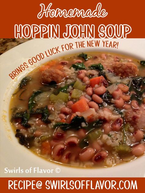 Hopping John Soup, Hoppin John Soup With Sausage, Hoppin John Soup Recipe, Good Luck Soup Recipe, Hoppin John Soup, Hopping John, Sausage And Greens, Conecuh Sausage, Hoppin John Recipe