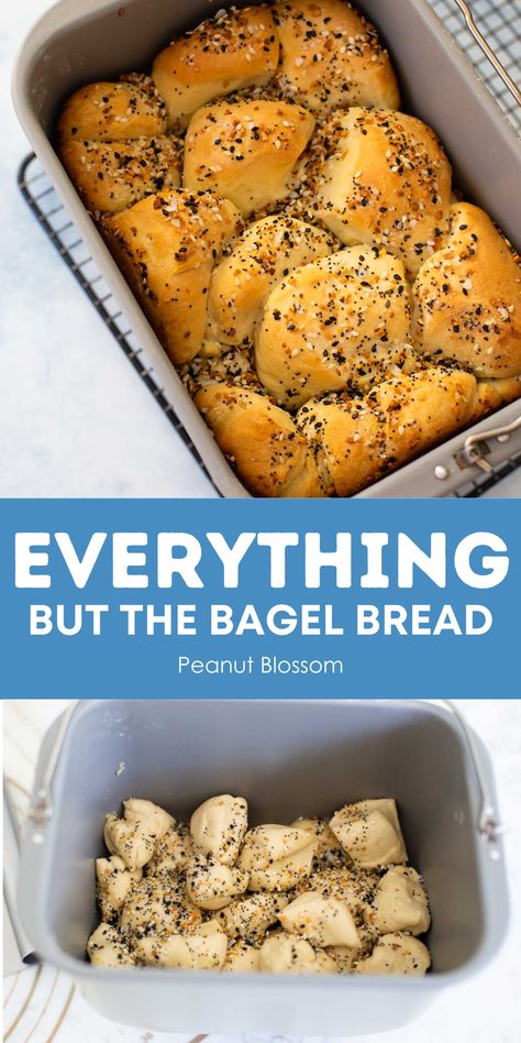 Everything Bagel Bread Everything Bagel Bread, Bread Machine Recipes Healthy, Easy Bread Machine Recipes, Bubble Bread, Bagel Bread, Everything But The Bagel, Dutch Oven Bread, Bread Maker Recipes, Artisan Bread Recipes