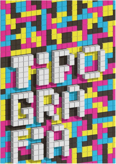 vector illustration Tetris Design, 3d Typography Design, Typography Design Inspiration, Music Poster Ideas, Create Text, Type Inspiration, 3d Typography, Graphic Designing, Design Principles