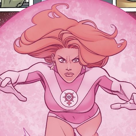 invincible Pink Superhero Aesthetic, Pink Comic Aesthetic, Atom Eve Icon, Invincible Mark Grayson, Invincible Mark, Atom Eve, Mark Grayson, Invincible Comic, Secret Power