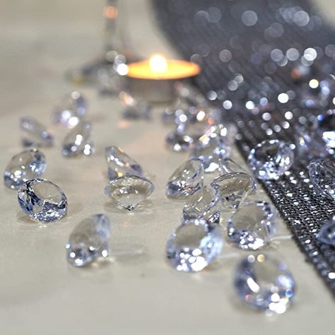 Diamond Table Decor, Diamond Theme Centerpieces, Diamond Table Decorations, Diamond Quinceanera Theme, Diamond Anniversary Decorations, Diamond Decorations Party Ideas, Diamond Bridal Shower Theme, Diamond And Pearls Party Theme, Diamond Theme Wedding