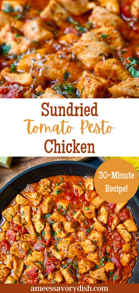 Recipes With Tomato Pesto, Sundried Tomato Sauce Recipes, Chicken Recipes With Sundried Tomatoes, Healthy Pesto Dinner Recipes, Dinner With Sundried Tomatoes, Sun Dry Tomatoes Recipes, Tomato Pesto Recipe, Meals With Sundried Tomatoes, Red Pesto Chicken