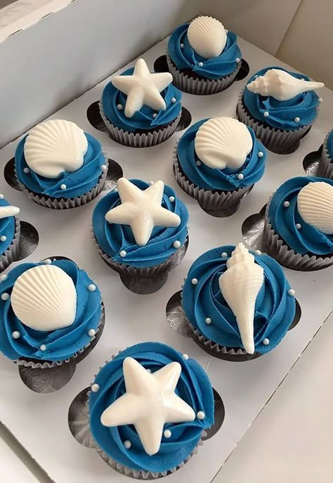 Ocean Cakes, Ocean Birthday Party, Ocean Birthday, Beach Cakes, Beach Birthday, Sea Birthday, Pretty Birthday Cakes, Cool Birthday Cakes, Cute Birthday Cakes