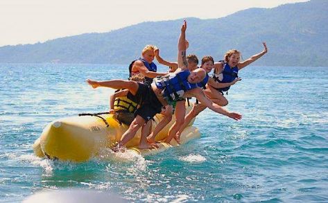 Watersports Banana Boat in Marmaris Turkey Marmaris Turkey, Port Blair, Wind Rose, Banana Boat, Speed Boat, Make A Gif, Fun Activities To Do, Marmaris, A Banana